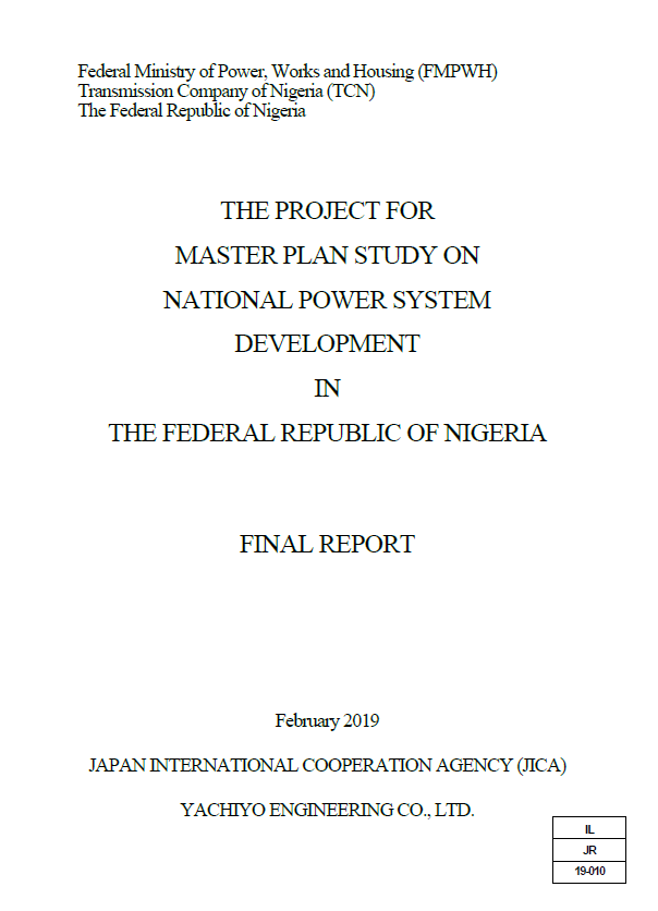 Master Plan Study on National Power System Development in Nigeria